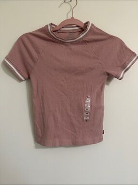 Levi's Dusty Rose Ringer Tee with White Trim